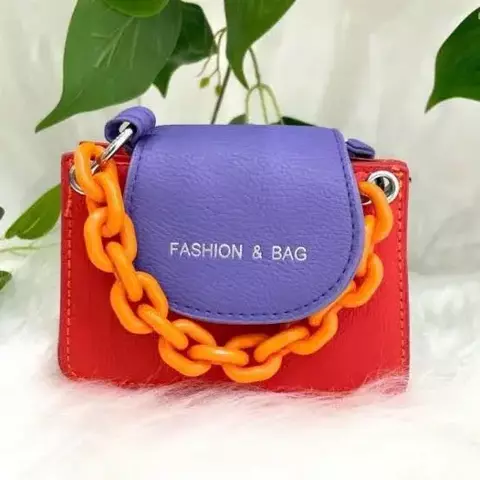 Bolsa Bloguerinha fashion cor Laranja com Azul - comprar online
