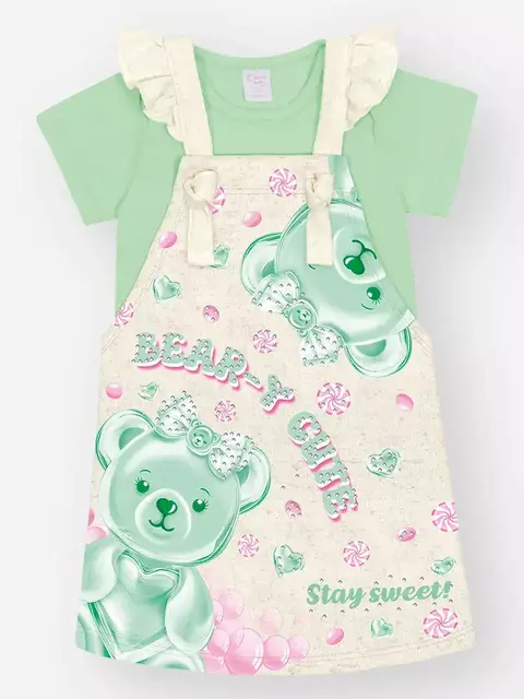 Conjunto Body e Salopete Ursa Verde Cidra