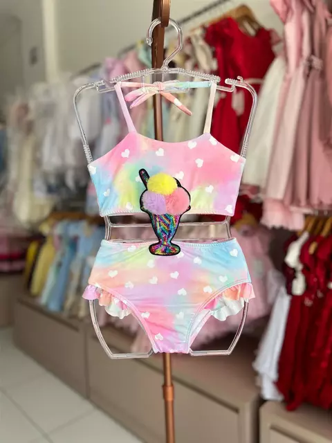Maiô Tiedye Corações com Sorvete - comprar online