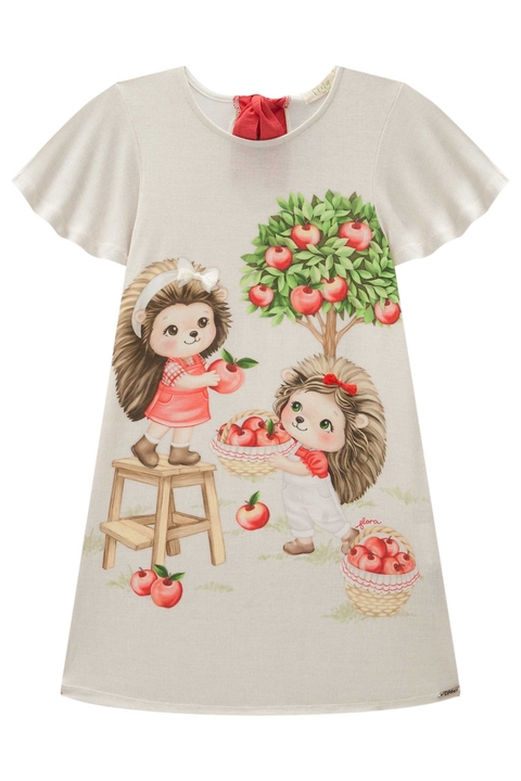 Vestido Infantil Fresh Bege Castor Flora Infanti