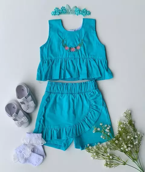 Conjunto Julia Bordado Azul - comprar online