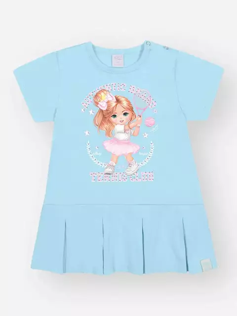 Vestido Infantil Tennis Brand Azul Aura Cinti