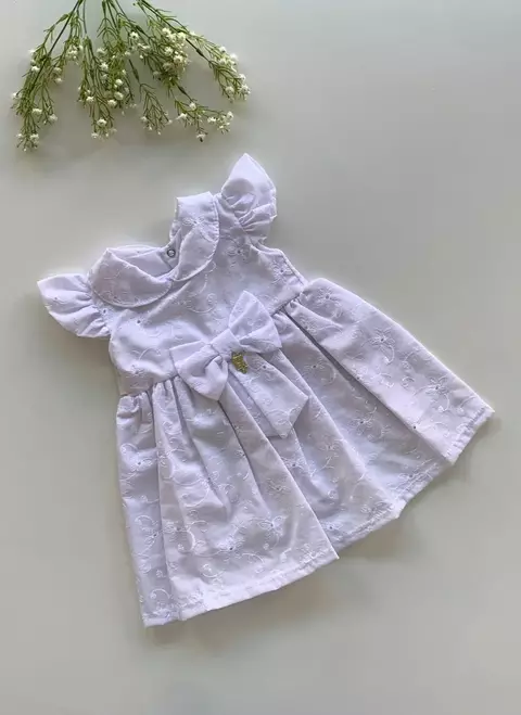 Vestido Infantil Fabiana Gola Branco - comprar online