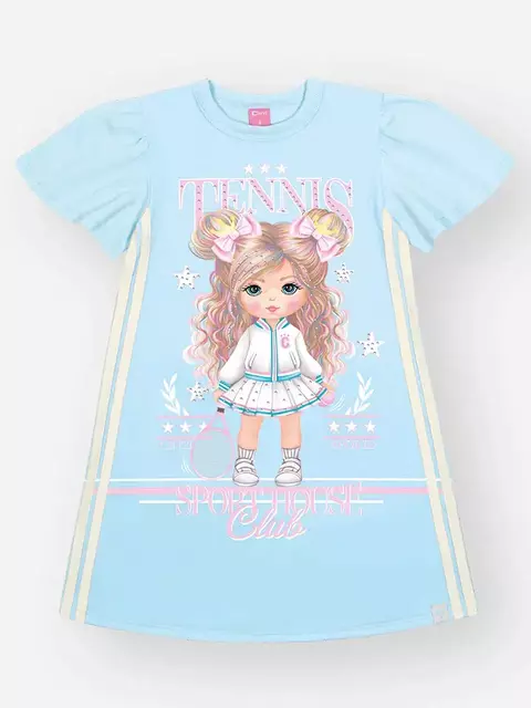 Vestido Infantil Clara Azul Aurora Cinti