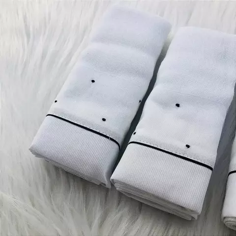 Kit Fralda Artesanal Bordada Poá Marinho - comprar online