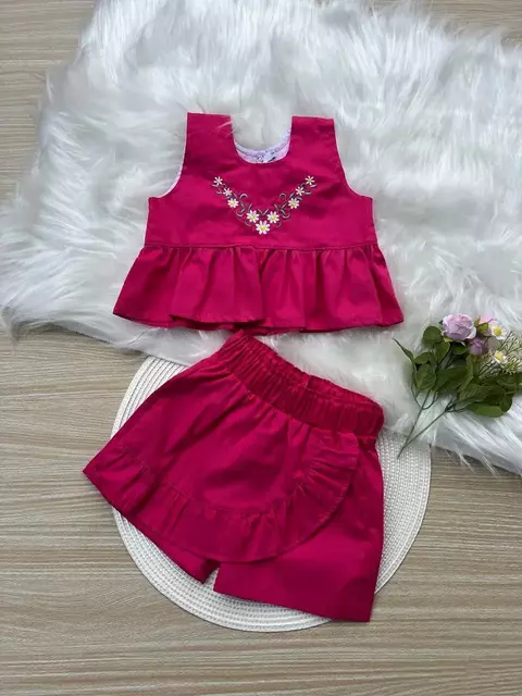 Conjunto Julia Bordado Pink - comprar online