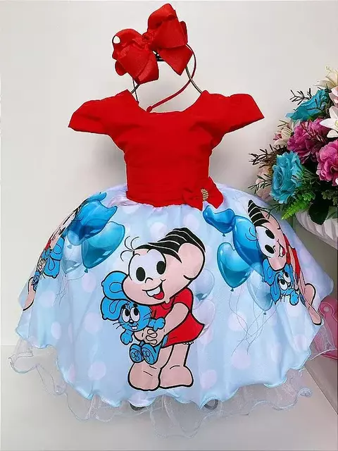 Vestido Temático Turma da Mônica azul S - comprar online