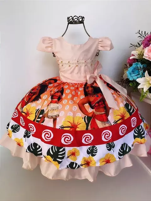 Vestido Temático Moana Salmão - comprar online