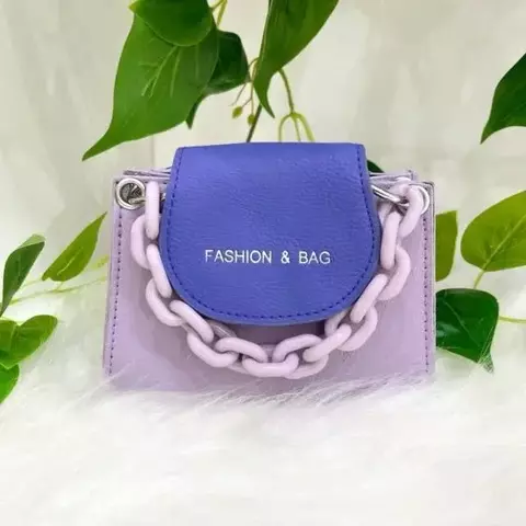 Bolsa Bloguerinha fashion cor Lilás com Azul - comprar online
