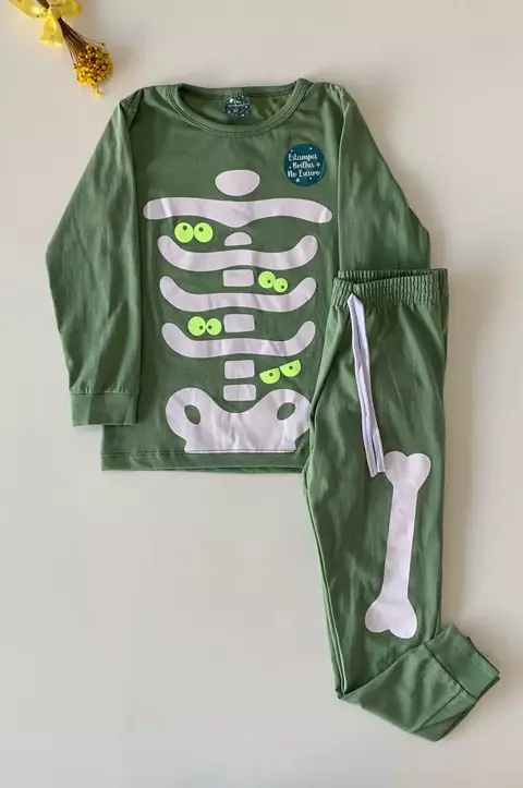 Conjunto Infantil Pijama Esqueleto Brilha No Escuro - comprar online