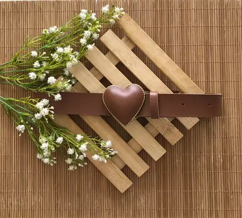 Cinto infantil Coração Marrom - comprar online