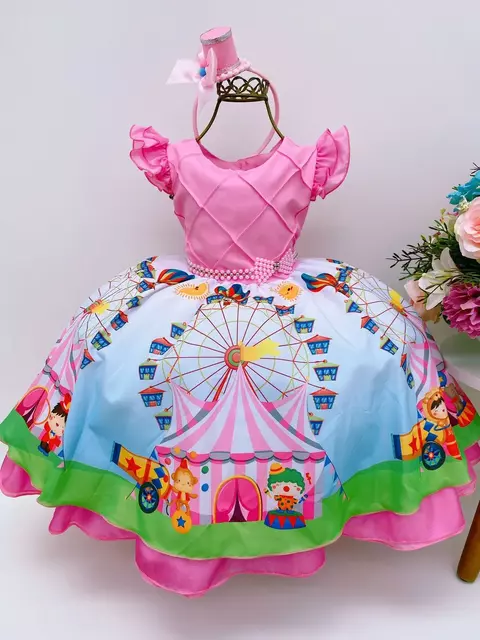 Vestido Infantil Circo Rosa - comprar online