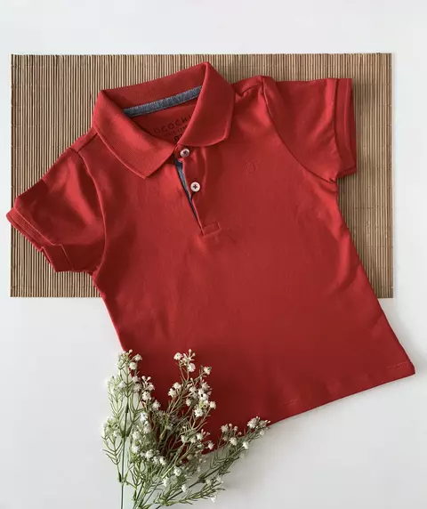 Polo Infantil Essencial Slim Vermelha Ogochi - comprar online