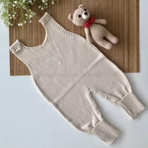 Salopete de Tricô Pé Reversível Creme - comprar online