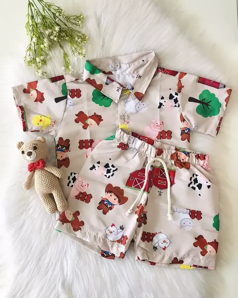 Conjunto Mauricinho Fazendinha Claro - comprar online