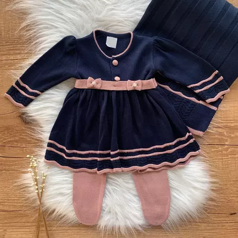 Saída de Maternidade de Tricô Sofia Marinho com Rose - comprar online