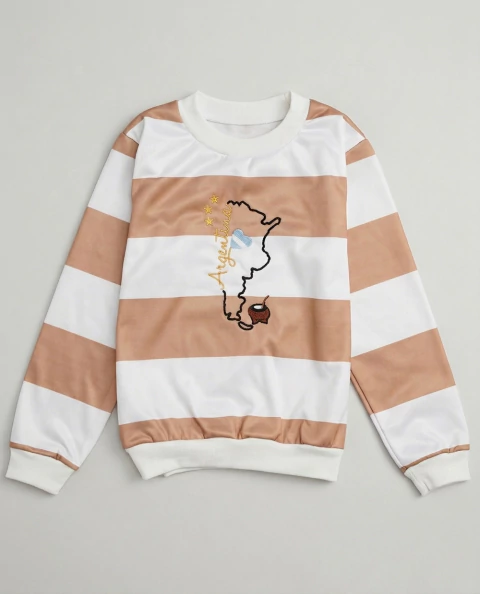 Buzo frizado para niña Argentina marrón - comprar online