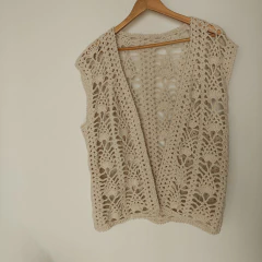 Chaleco de Algodón Tejido al crochet Sin Mangas