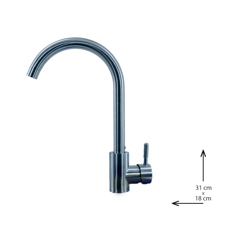 Torneira Cozinha Monocomando Gourmet Spray Pull-Out Inox 304 Escovado - Dubai