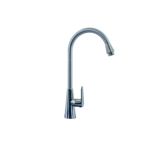 Torneira Cozinha Inox 304 Escovado Água Fria Bica Alta Giro 360° de Bancada - Curitiba