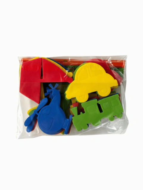 Figuras Didáticas EVA 5mm Meios de transporte 20 pç 10cm
