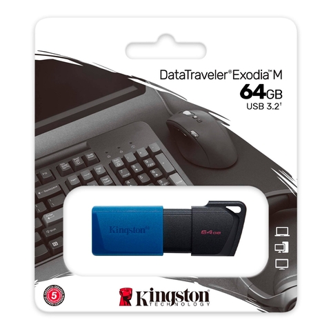 Pendrive 64gb Kingston 3.2 Exodia M Azul