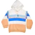 CASACO QUE BICHO TE MORDEU OFF WHITE E AZUL na internet