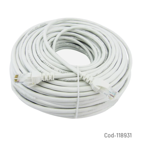 Cable De Red De 40 Metros, Categoria 6E. Alta Calidad. En Caja. 2 Colores