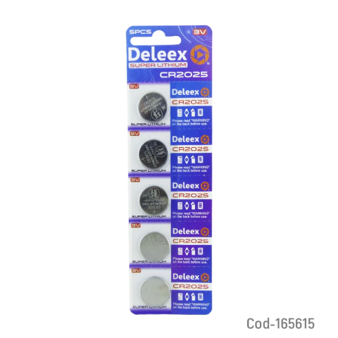 Marca DELEEX Modelo CR2025 Set X 5 A 3 Volt Super Lithium