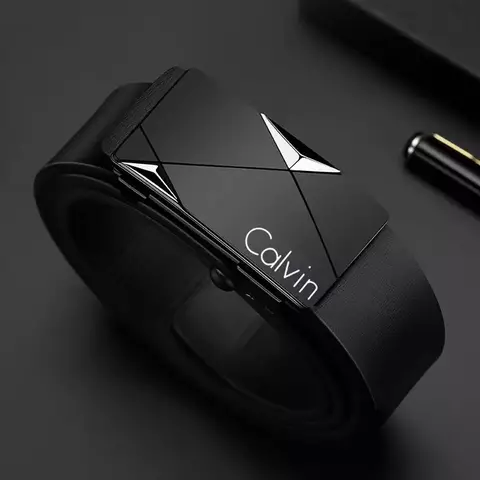 Cinto de couro PU masculino elegante – cintos da moda para vida diária, lazer, f