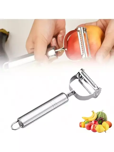 Descascador de legumes juliana multifuncional em aço inoxidável 2 em 1, cortador, fatiador, ralador, raspador de frutas,potatoes, cenoura, pepino, fer
