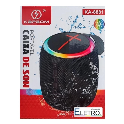 Caixa de Som Portatil KA-8881 Kapbom Bluetooth Wireless Sistema TWS Entrada Pendrive USB Cartão TF