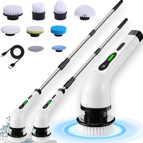 Esfregão Elétrico 9 Em 1 Mop Sem fio Escova De Limpeza Pesada Janela Banheiro - ENVARIEDADES