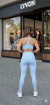 Conjunto Fitness Top Costas Nadador e Calça Poliamida Modeladora na internet