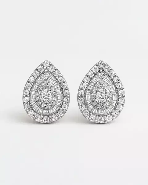 Brinco Gota Cravejada Zircônia