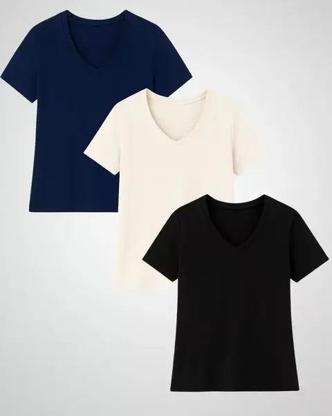 Kit 3 Peças Essenciais Gola V