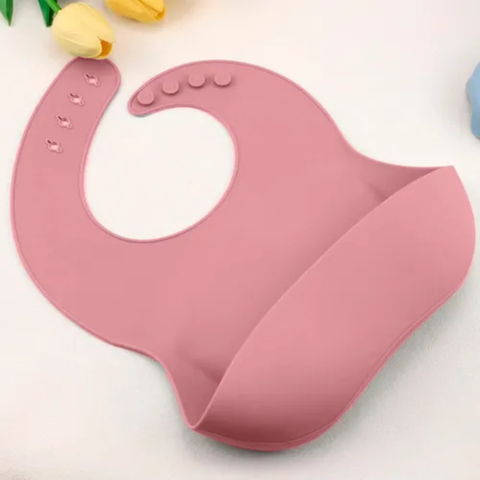 Babero Silicona Rosa