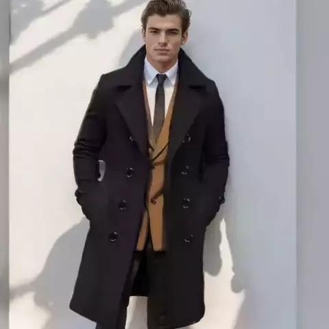 Casaco de Lã Masculino Elegante