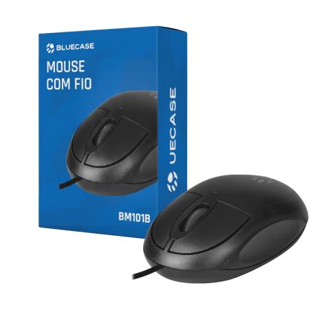 Mouse Óptico Usb Com Fio 1200dpi Preto Bm101b Bluecase