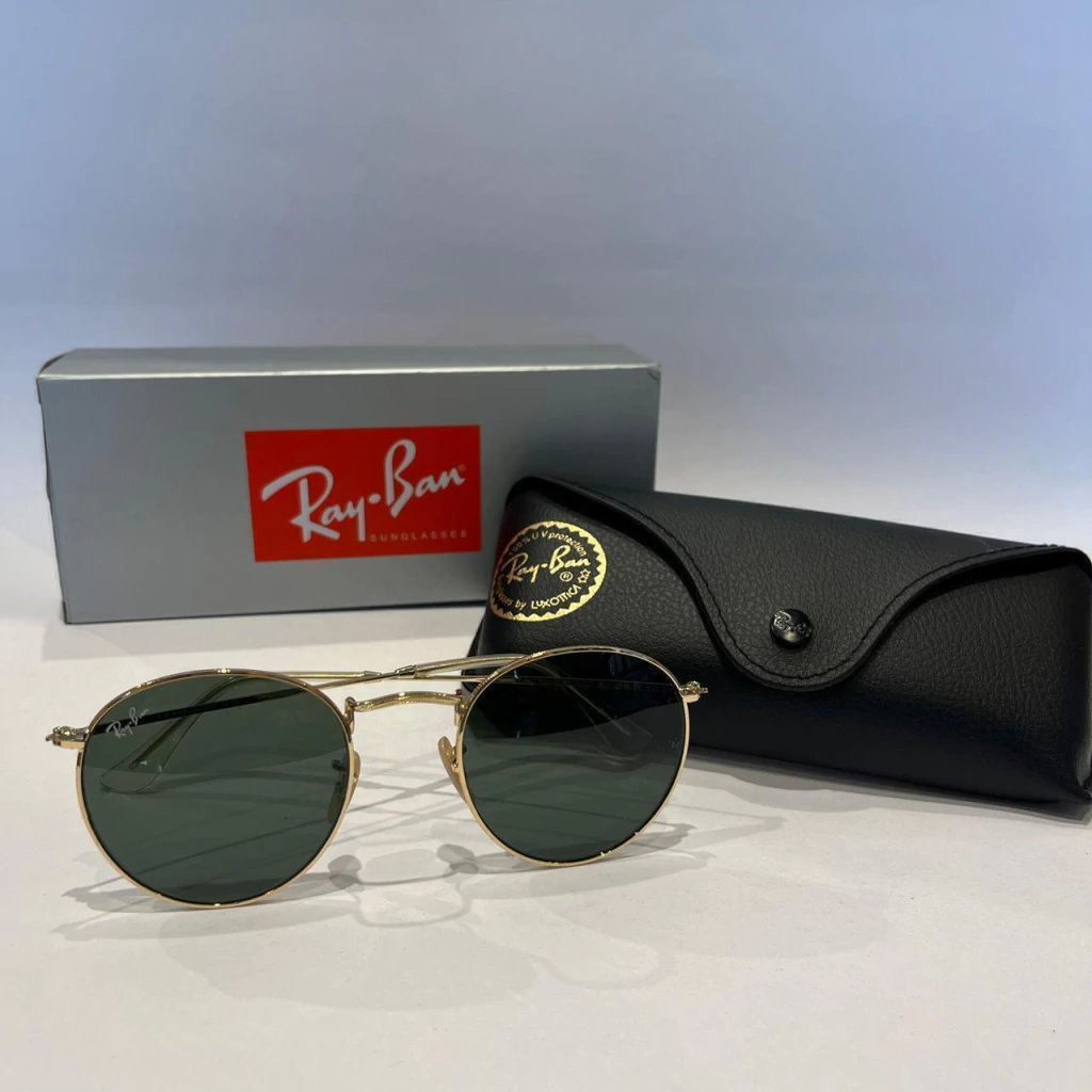 LENTES RB ROUND METAL DORADO/VERDE (STANDARD)