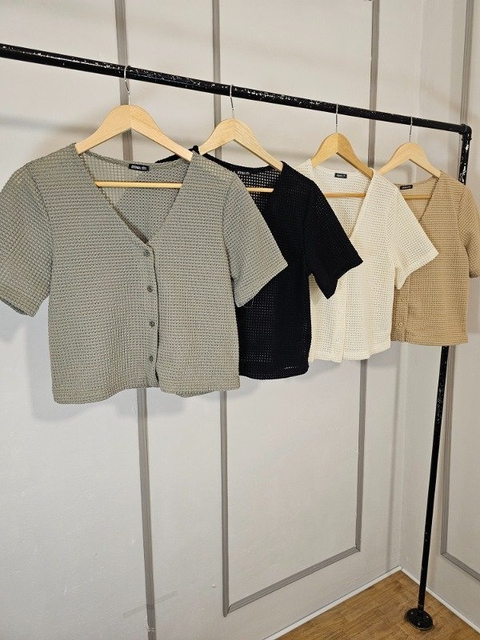 Camisa manga corta Crochet - comprar online