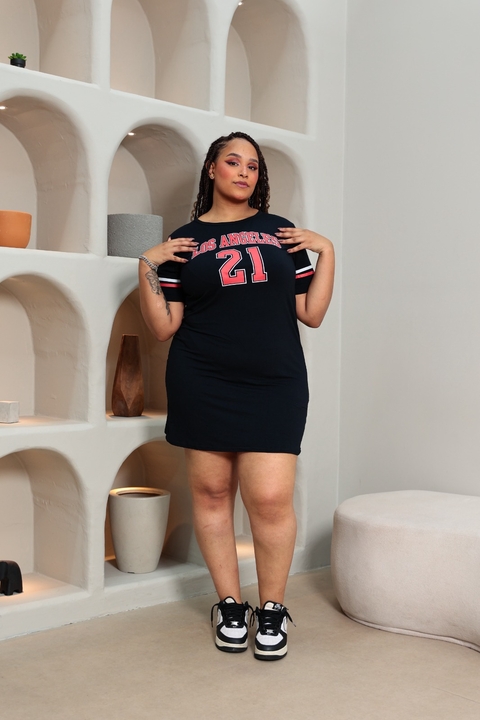 Vestido Curto Estampado Los Angeles