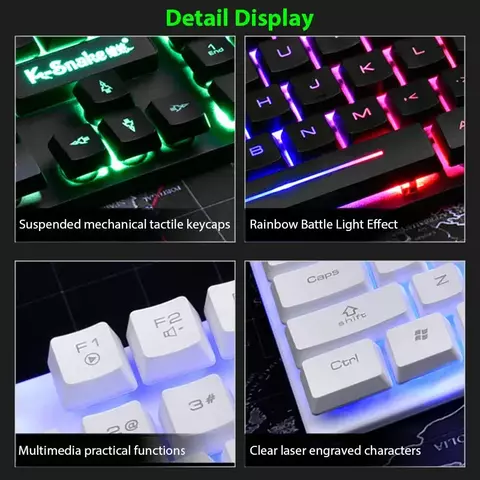 Conjunto de teclado e mouse KM320 teclado retroiluminado de jogo luminoso à prov