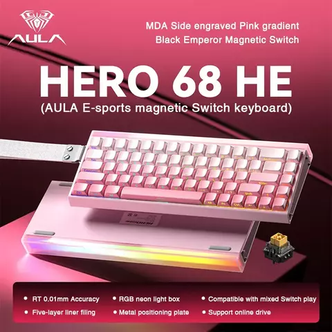 AULA Teclado com interruptor magnético Gatilho rápido 8K Retorno Esports Gamer T