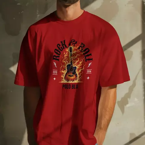 Camiseta Masculina Casual ROCK N ROLL