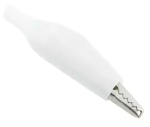 Ficha Conector Clip Cocodrilo Mediano 35mm Blanco - comprar online