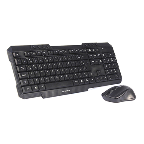 Kit Teclado + Mouse sem Fio Multimídia C3Tech 1000dpi Preto - K-W10BK