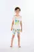 Pijama Infantil de Verão com Camiseta e Bermuda Estampados (Off White) Up Baby