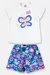 Pijama Infantil Blusa e Short em Suedine Estampado (Branco) Up Baby - comprar online