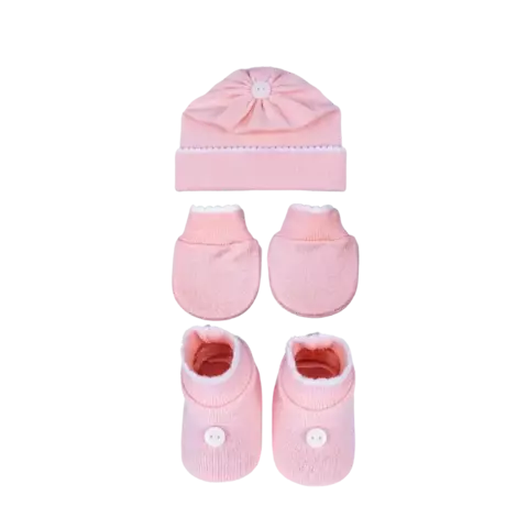 Kit 3 Peças Rosa c/ Branco Feminino